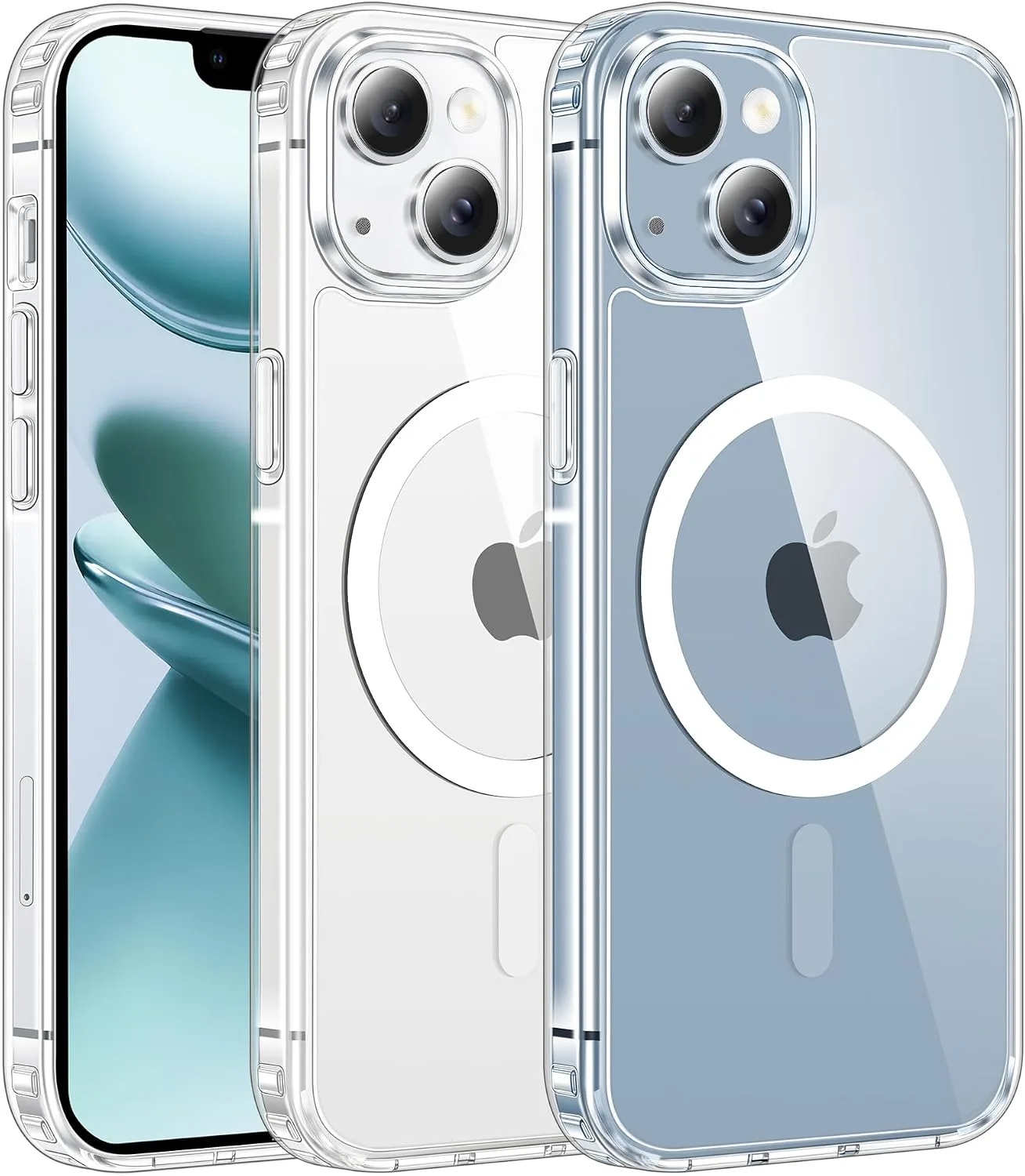 Carcasa Fntcase para iPhone 14 Plus compatible con Magsafe transparente