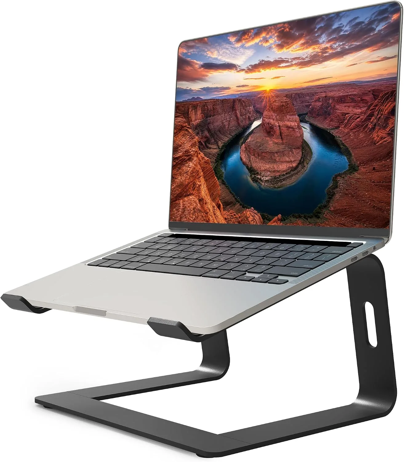 Orionstar Ergonomic Laptop Stand, Aluminum Riser, 10-15.6",Black