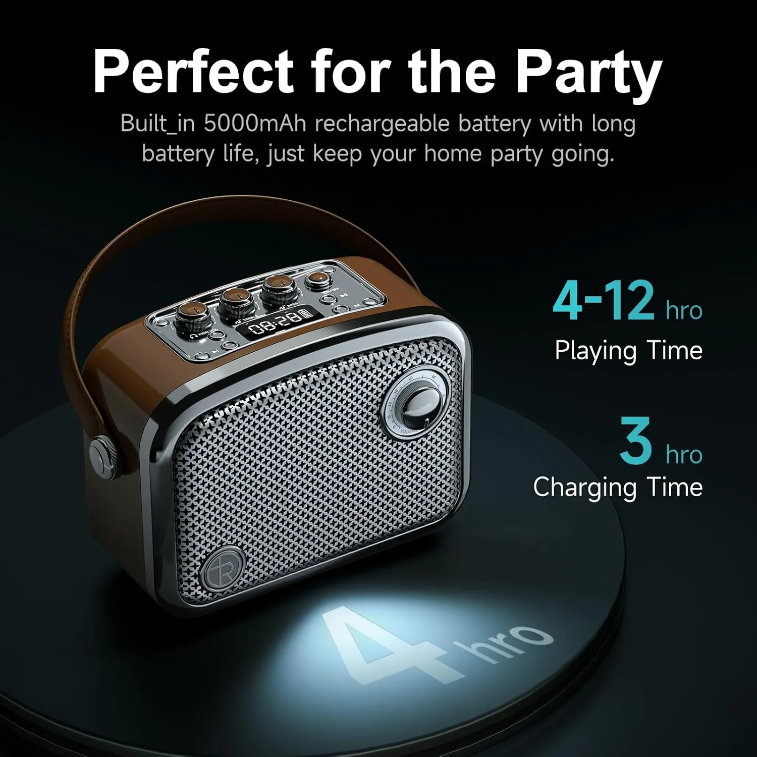 Bluetooth Speaker, 40W, Retro Decor, Small Gift for Women Man, Brown