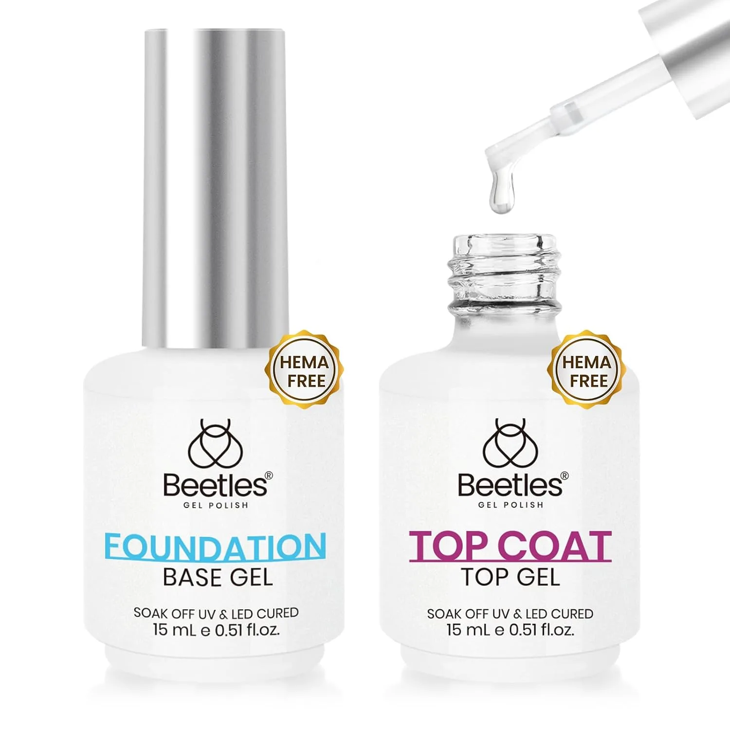 Beetles HEMA Free Base and Top Coat Set 2Pcs 15ML