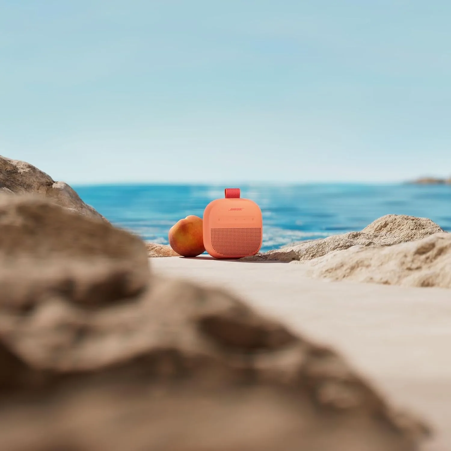 Bose SoundLink Micro Portable Bluetooth Speaker (2nd Gen), Wireless Outdoor Speaker, Up to 12 Hours Battery Life, Waterproof and Dustproof, Sunset Peach - Limited Edition Color