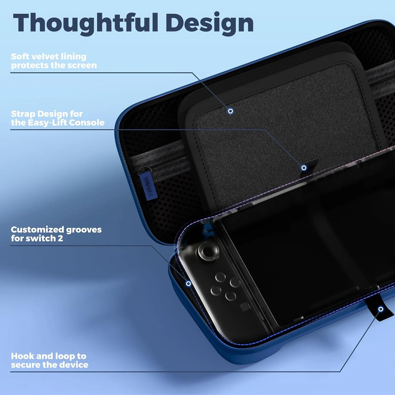 ProCase Carrying Case for Nintendo Switch 2 2025, Travel Case -Navy, L