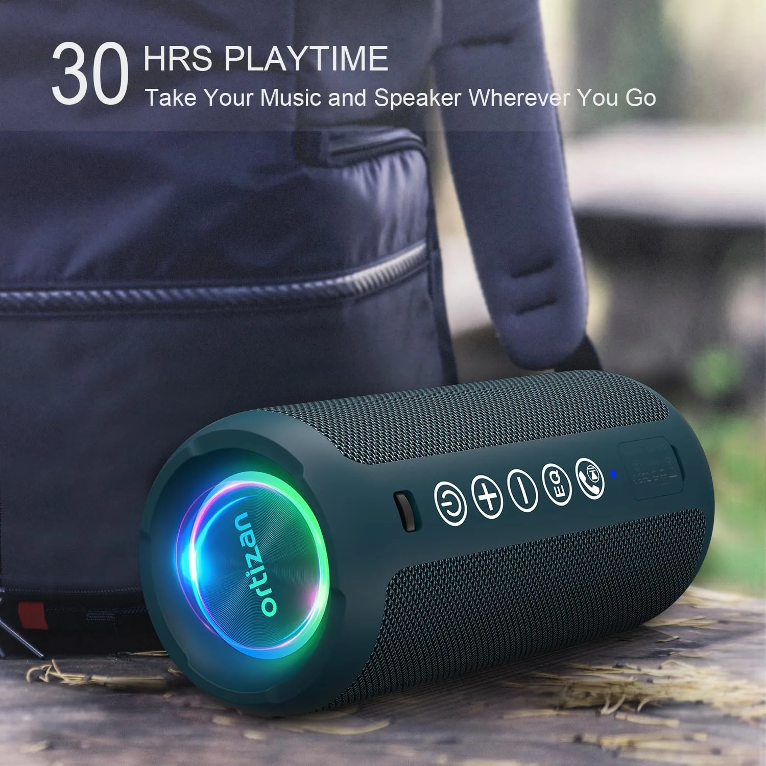 Ortizan Portable Bluetooth Speaker, IPX7 Waterproof, Wireless, Dark Blue