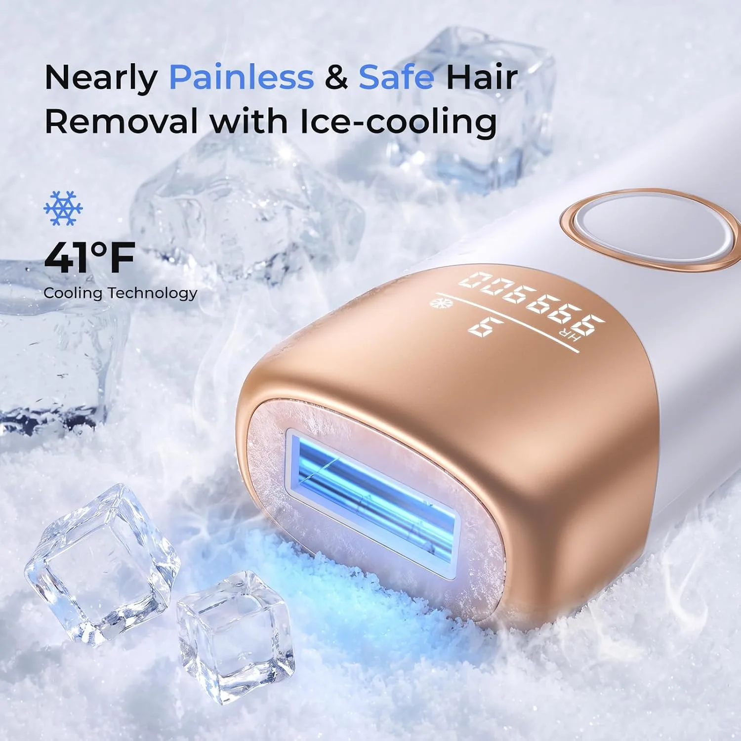Ubroo Laser Hair Removal for Women, Visible Results in 2 Sessions (Gold)