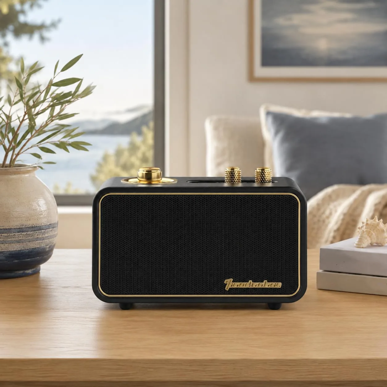 Retro Bluetooth Speaker-Wireless Speaker, Portable, Black