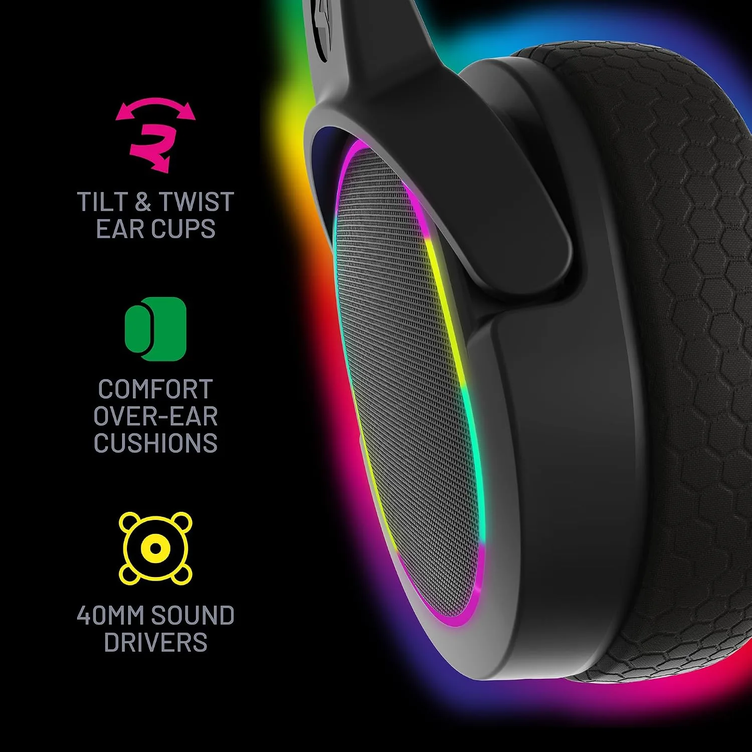 4Gamers Panther LED Gaming Headset, Multi-Format Compatible