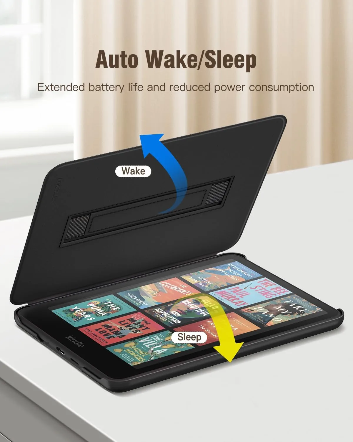 MoKo Case for 7" Ebook Reader(12th Gen 2024) and E-Reader, Crocodile Black