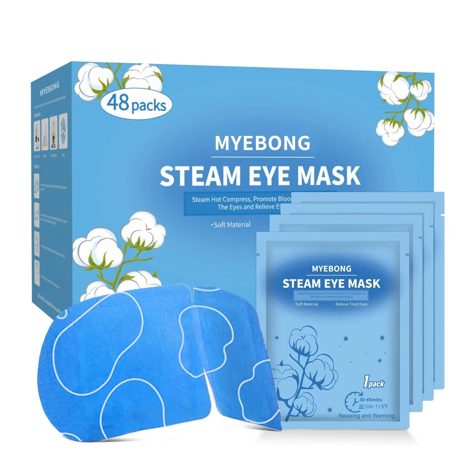 48 Packs Steam Eye Mask Disposable Heated Eye Mask for Dry Eyes, Unscented