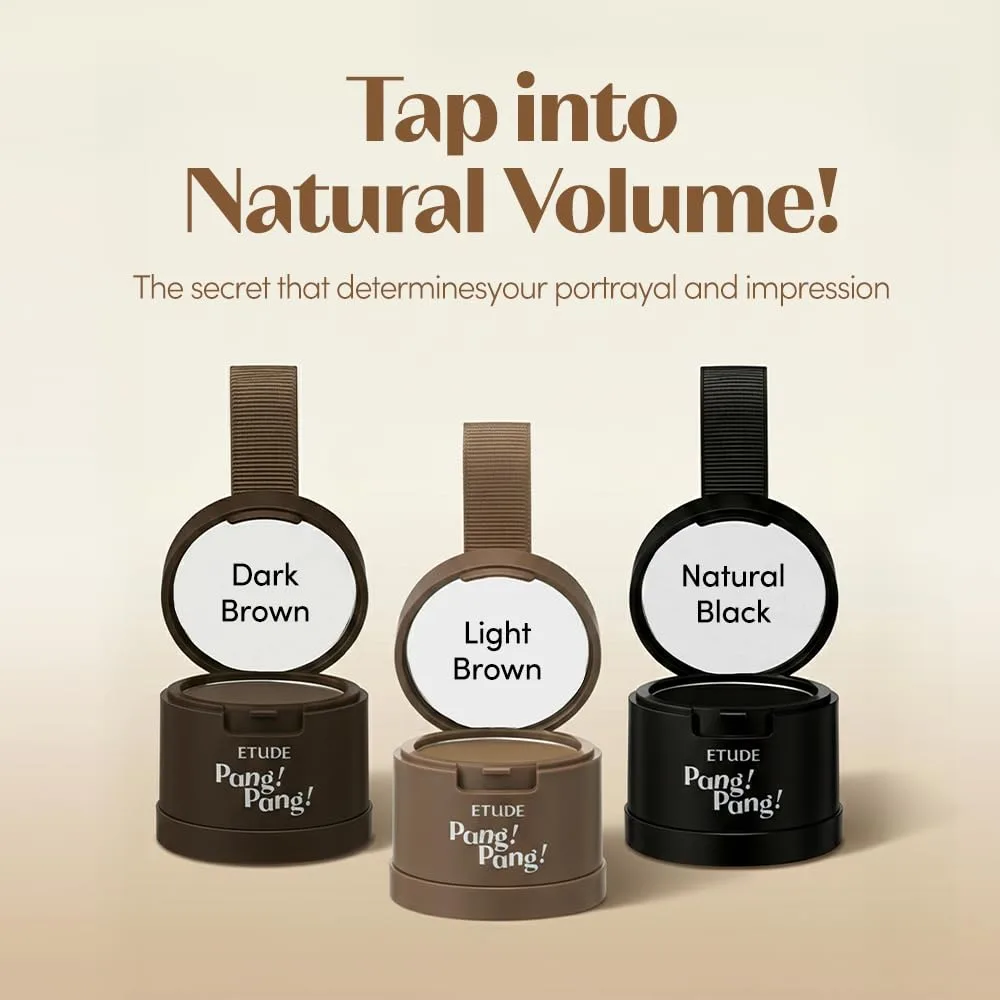 ETUDE Hair Pang Pang Root Touch-Up Hairline Powder, Light Brown, Waterproof