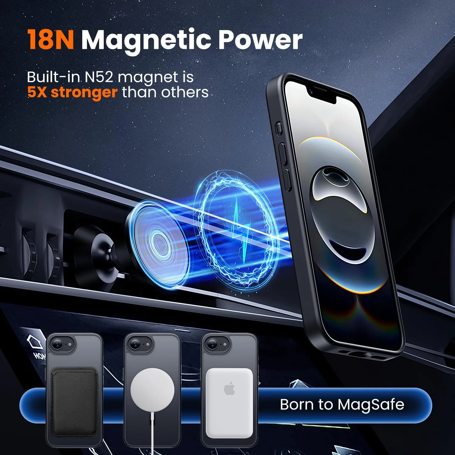 toushion 3 in 1 for iPhone 16E Case/iPhone 17E Case Matte Black