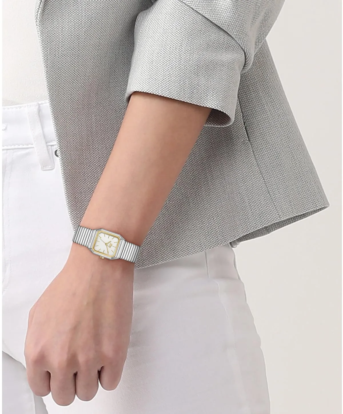 Lacoste Rene Women's Quartz Watch - Octagonal Case and Bezel, Three-Hand Dial, Mesh Bracelet - Modern, Vintage Timepiece - Gift for Her 23mm