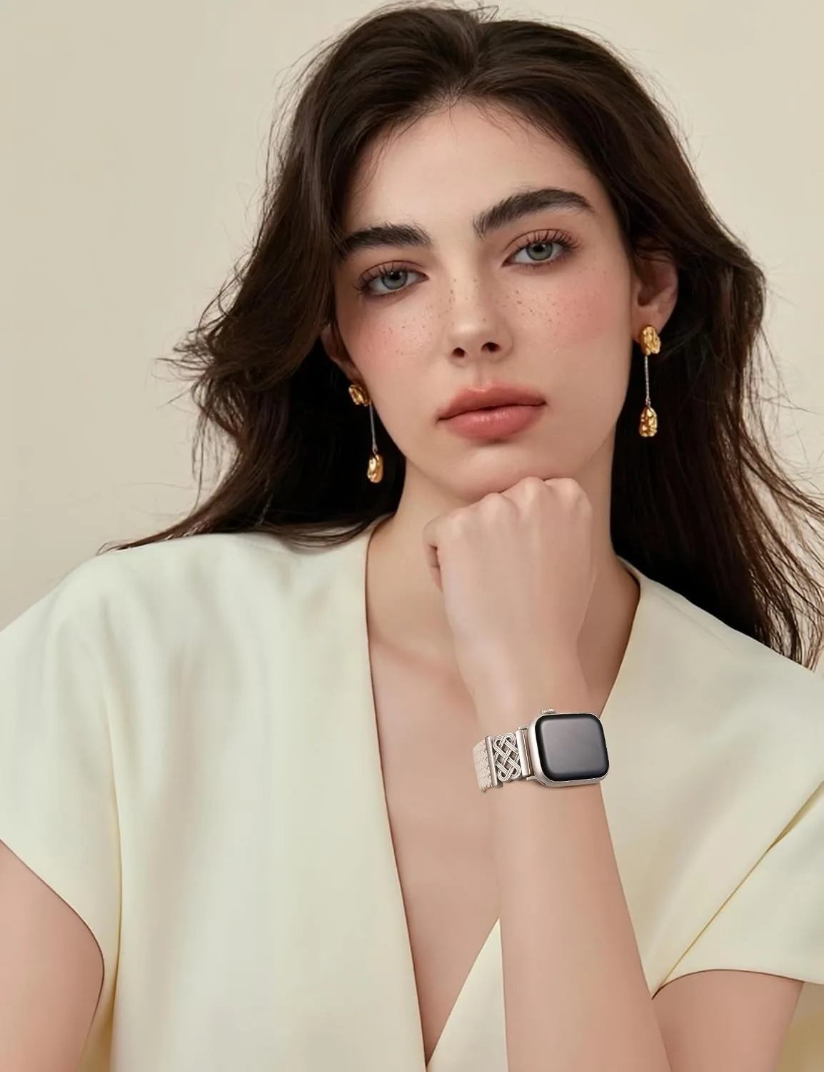 Braided Stretchy Band with Magnetic Clasp for Apple Watch Bands Women Men