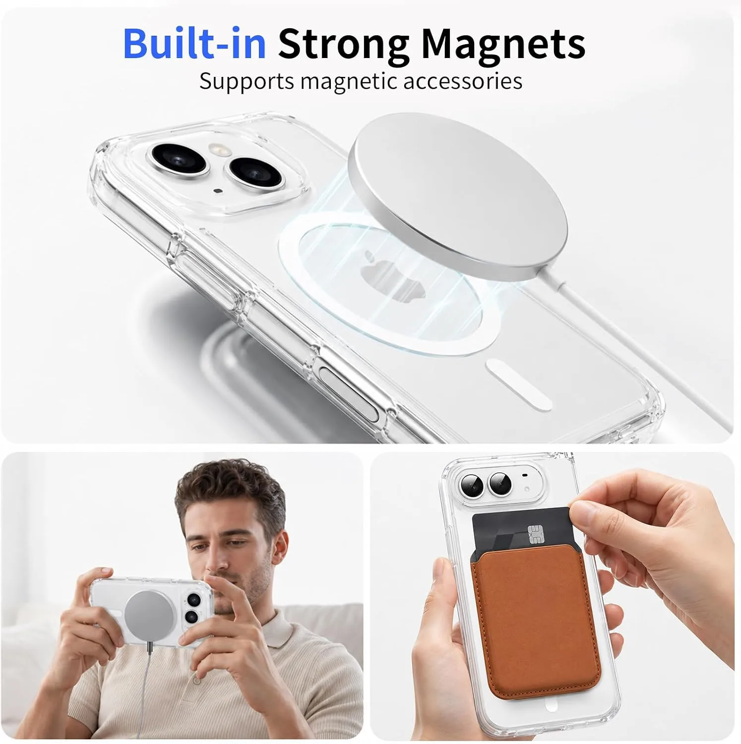 for iPhone Duo Case Clear for Fold 1st Gen 2026, Anti-Yellowing Clear Magnetic Slim Phone Cover Compatible with Magsafe