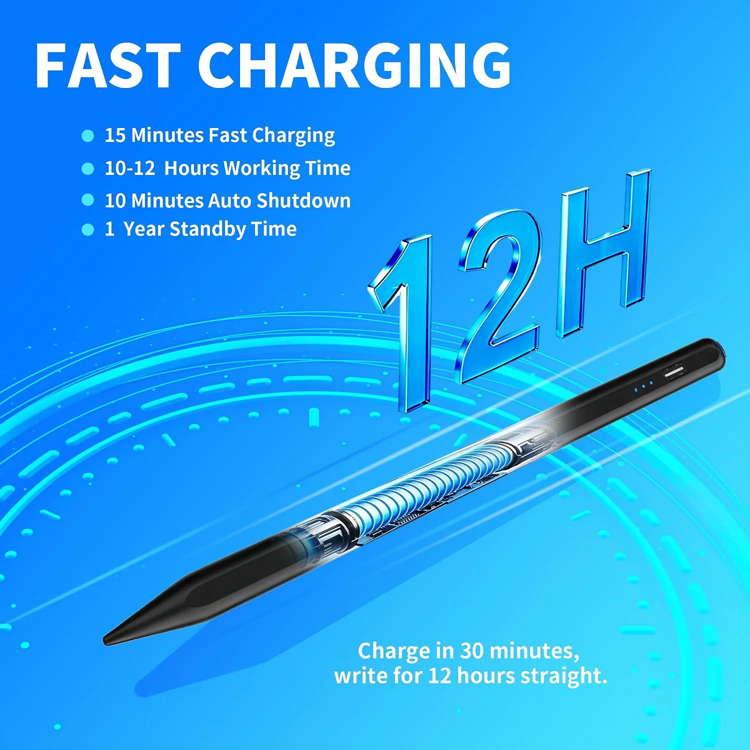Stylus Pen Compatible with Nintendo Switch 1/2/OLED,for Amazom Max 11,HD 10 Table,Upgraded new Model, Precise Writing Pencil,Fast Charging,Auto Sleep,Button on/Off (Black、)