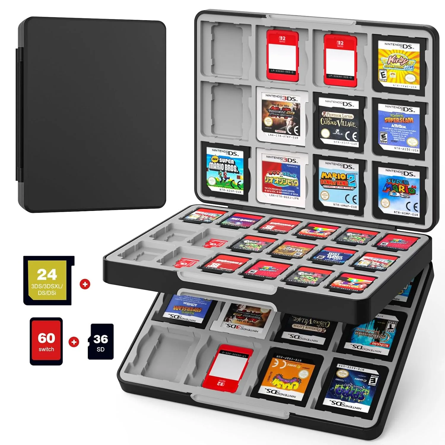 MoKo 60 Game Card Case Compatible with Nintendo Switch 2/OLED/3DS/3DSXL