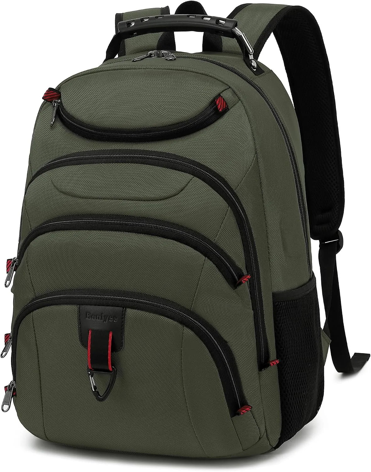 Mochila para laptop Boavan 15.6 pulgadas con puerto USB impermeable verde