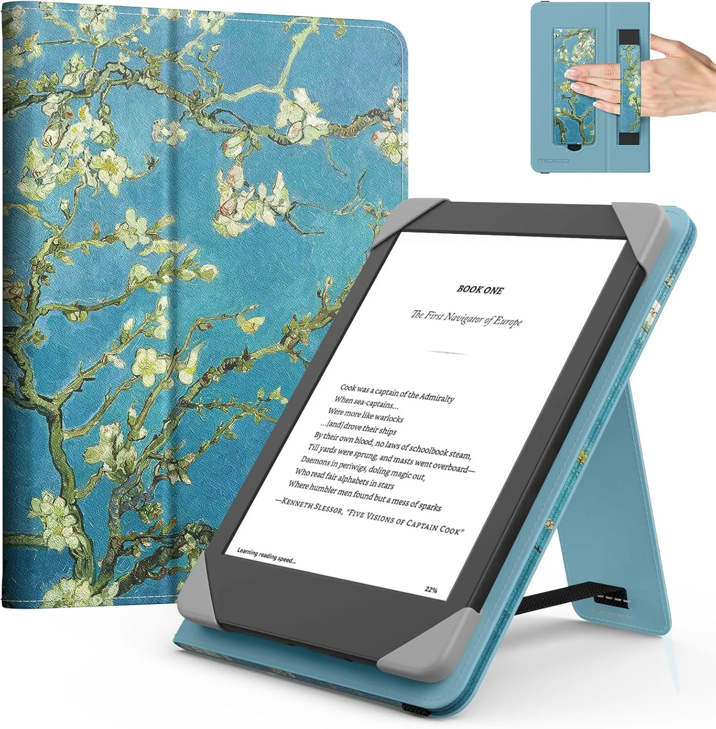 Moko Universal Case for 6 inch eReaders&Tablets, Apricot Blossom