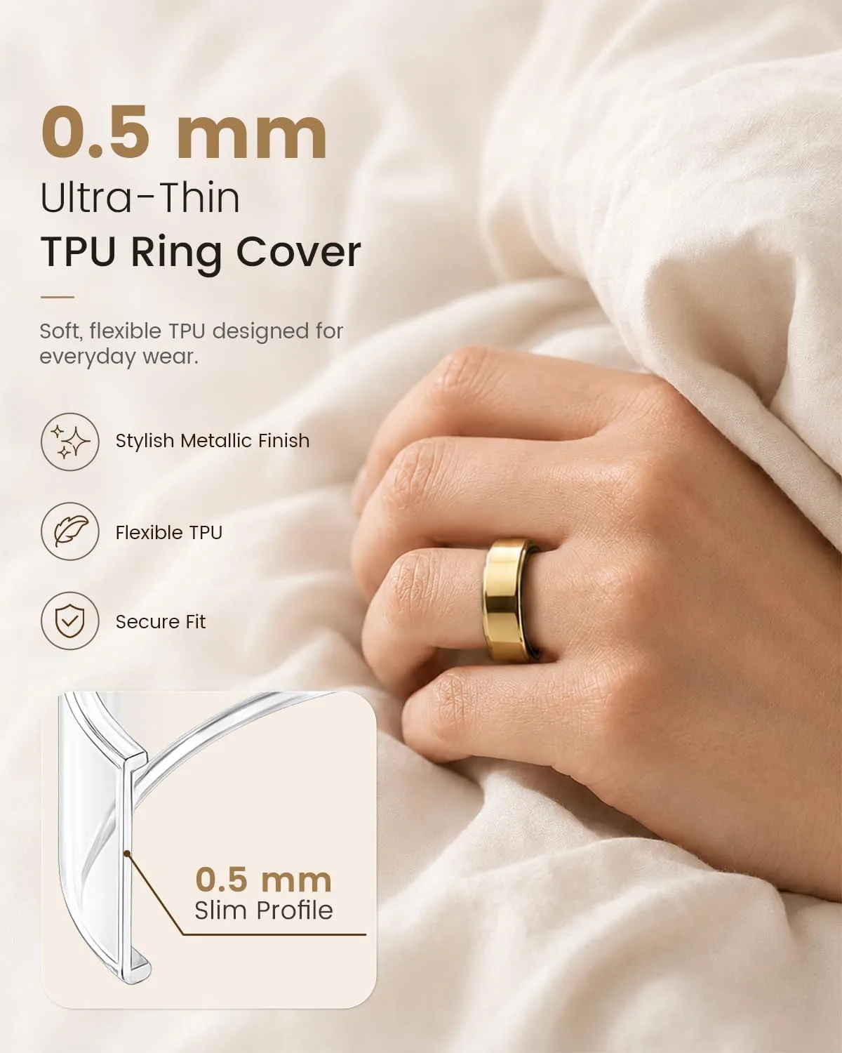 4 Pack Ring TPU Cover Compatible with RingConn Gen 3/Gen 2/Gen 2 Air