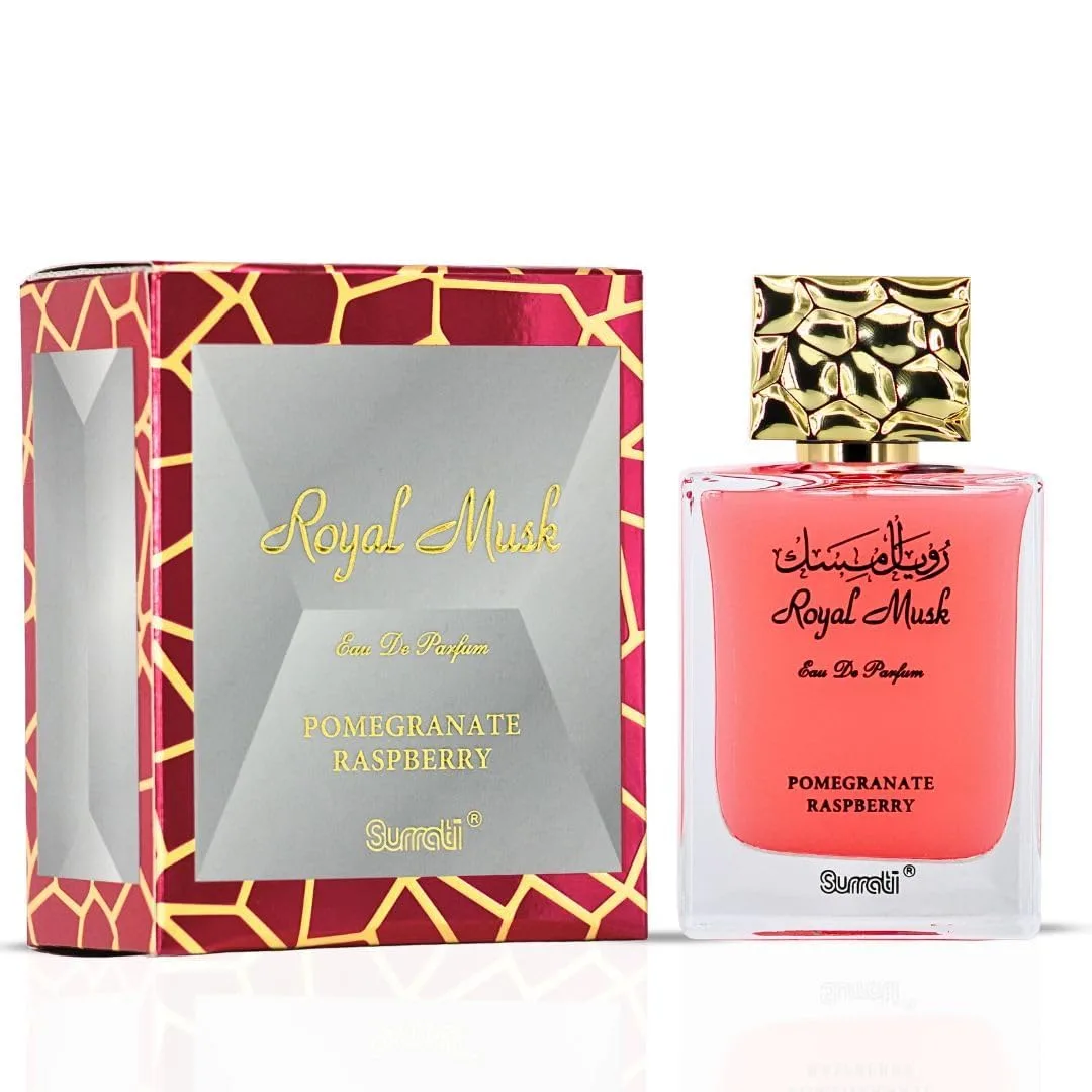 SURRATI Royal Musk Sweet Powdery Long Lasting Arabian Perfumes For Women - Eau de Parfum Spray 100ML(3.4 OZ), Womens Perfume With Vanilla, Woody & Musky Notes - Ladies Perfume & Premium Gift for Women