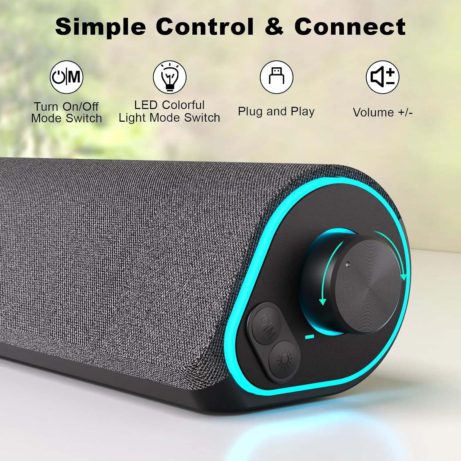 SOULION R50 Bluetooth Computer Speakers, USB Powered & 3.5 Aux