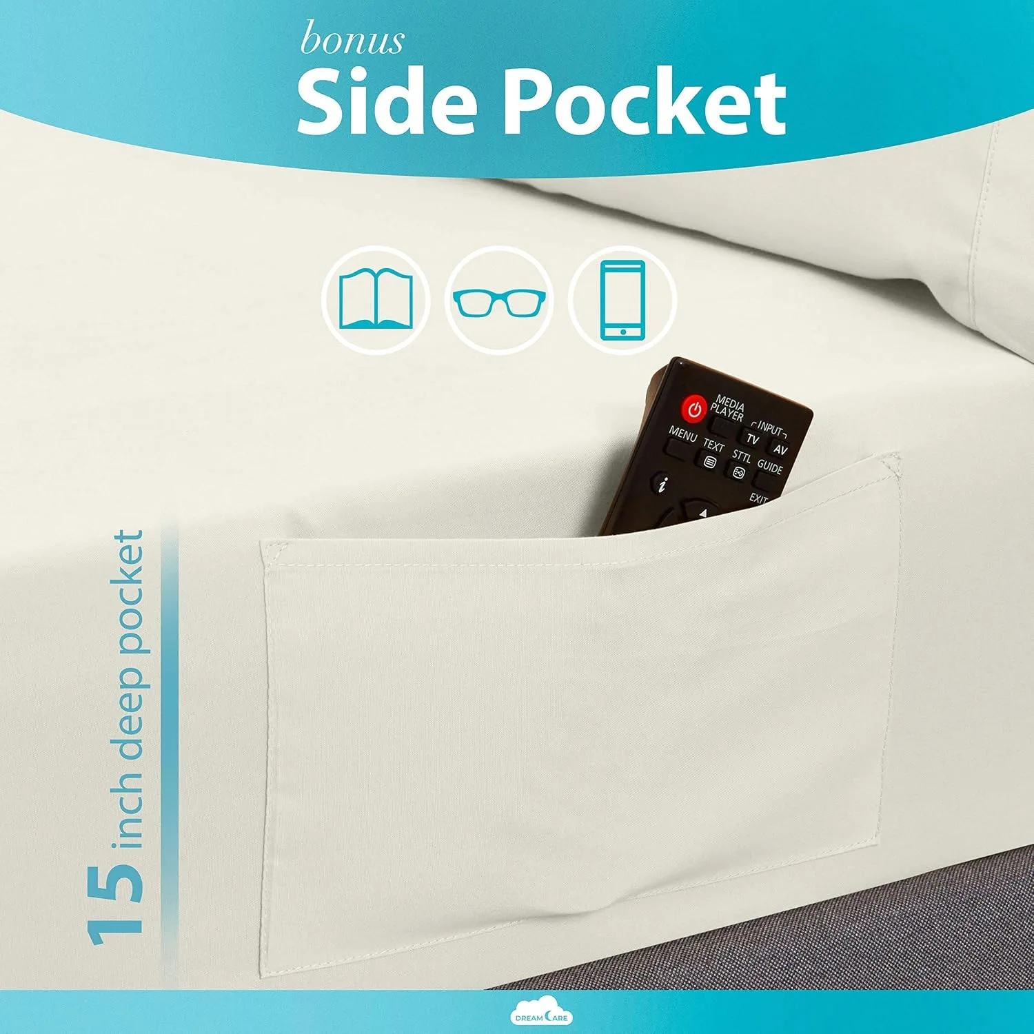 DREAMCARE King Size Sheets Set - 6 pcs Breathable Cooling Sheets King Size