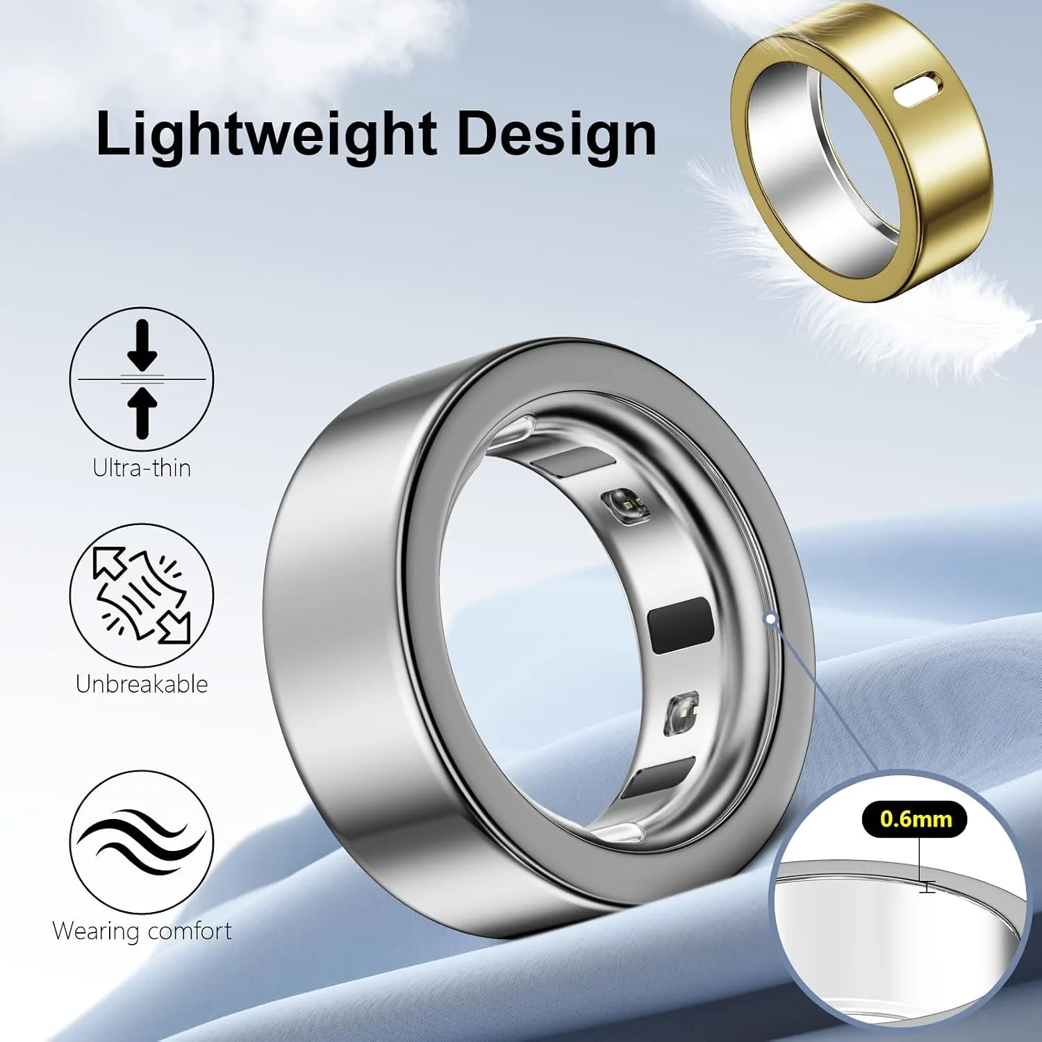 5 Pack Covers Compatible with Oura Ring 4/Oura Ring 3-Size 6