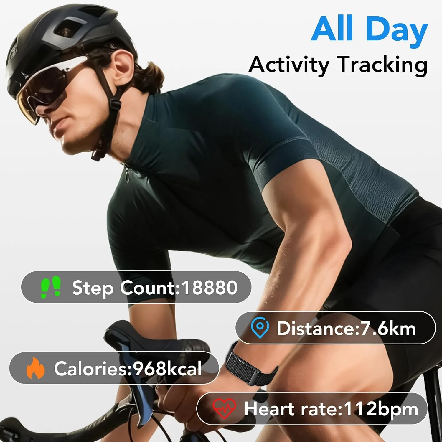 Health Activity Fitness Trackers, 2026 Wearable Smart Bracelet, 120+ Sport Modes Smart Band, All-Day Continuous Heart Rate Blood Pressure Stress HRV Monitor