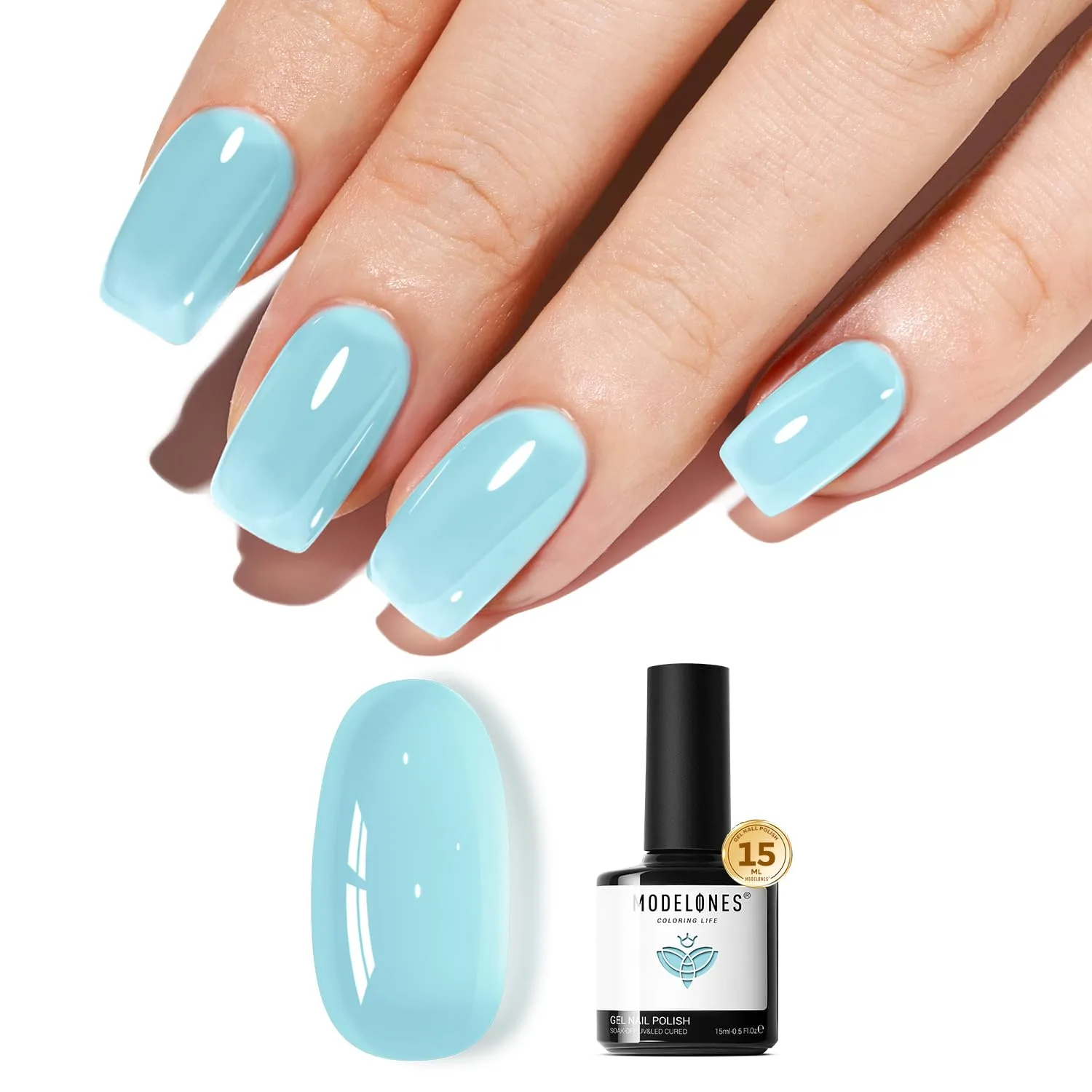 modelones Gel Nail Polish Jelly Baby Blue Rosy Translucent Gel Polish