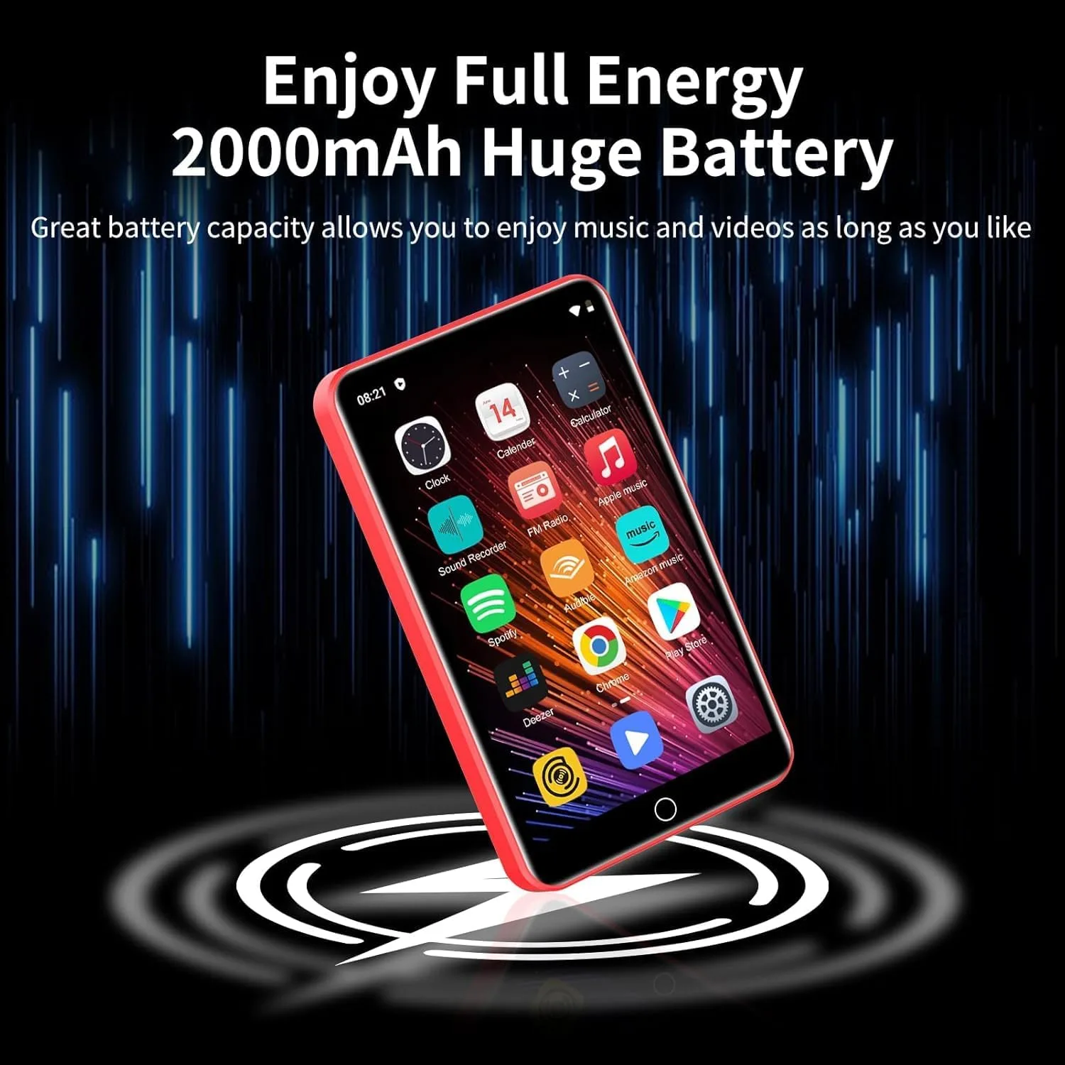 MP3 Player with Bluetooth and WiFi, ZAQE 80GB Storage & Android OS, 4" Touch Screen, FM Radio, Kids MP3 & MP4 Player with Spotify Google Play Store, Portable Media Player