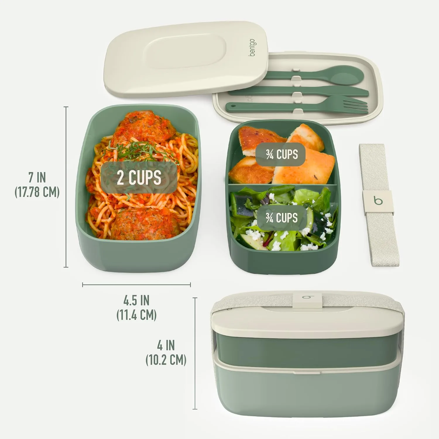 Bentgo Classic Stackable 3-Compartment Adult Bento-Style Lunch Box