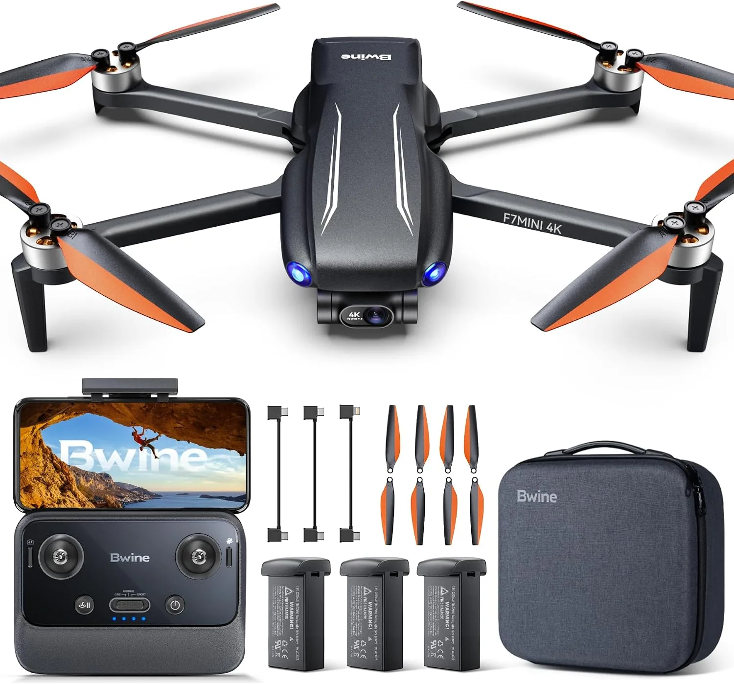 Bwine F7MINI 4K Video 8K Photo Drones with Camera for Adults 3-Axis Gimbal