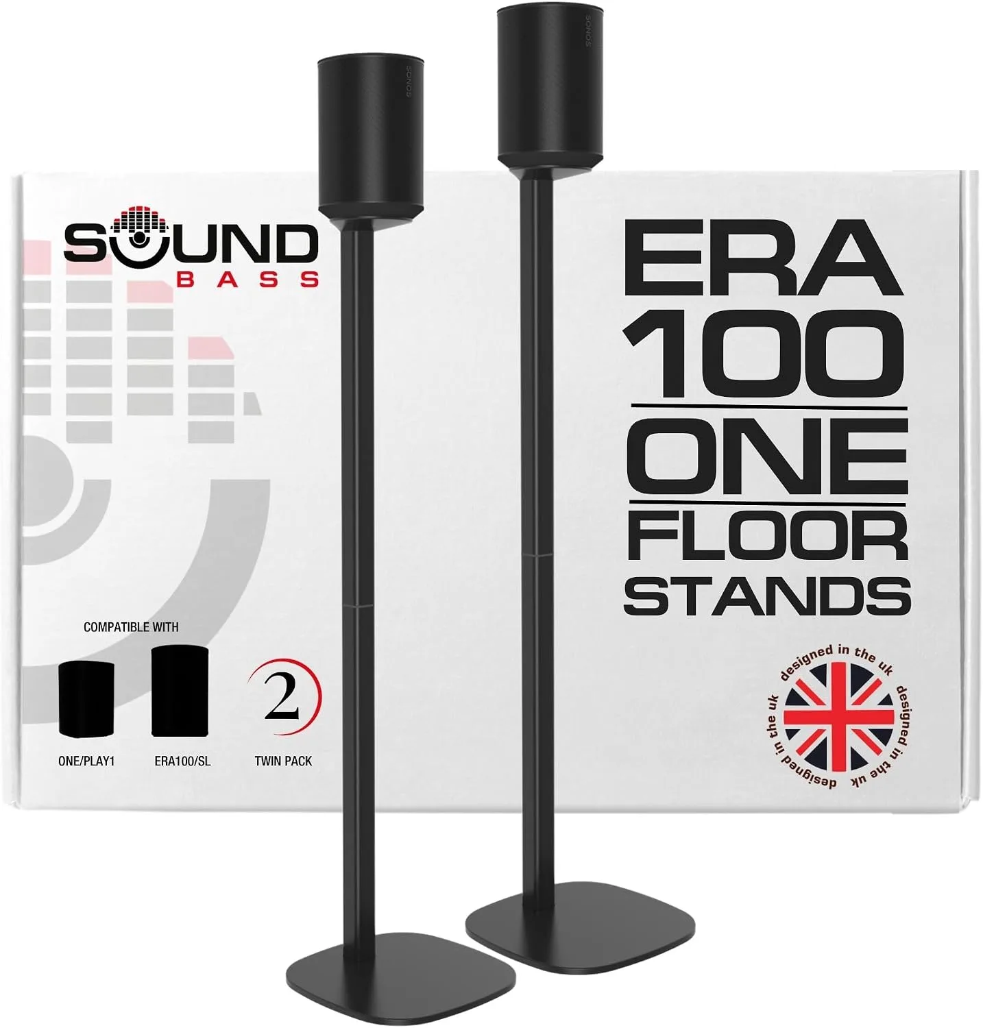 Soporte para parlantes Sound bass ERA 100 doble negro