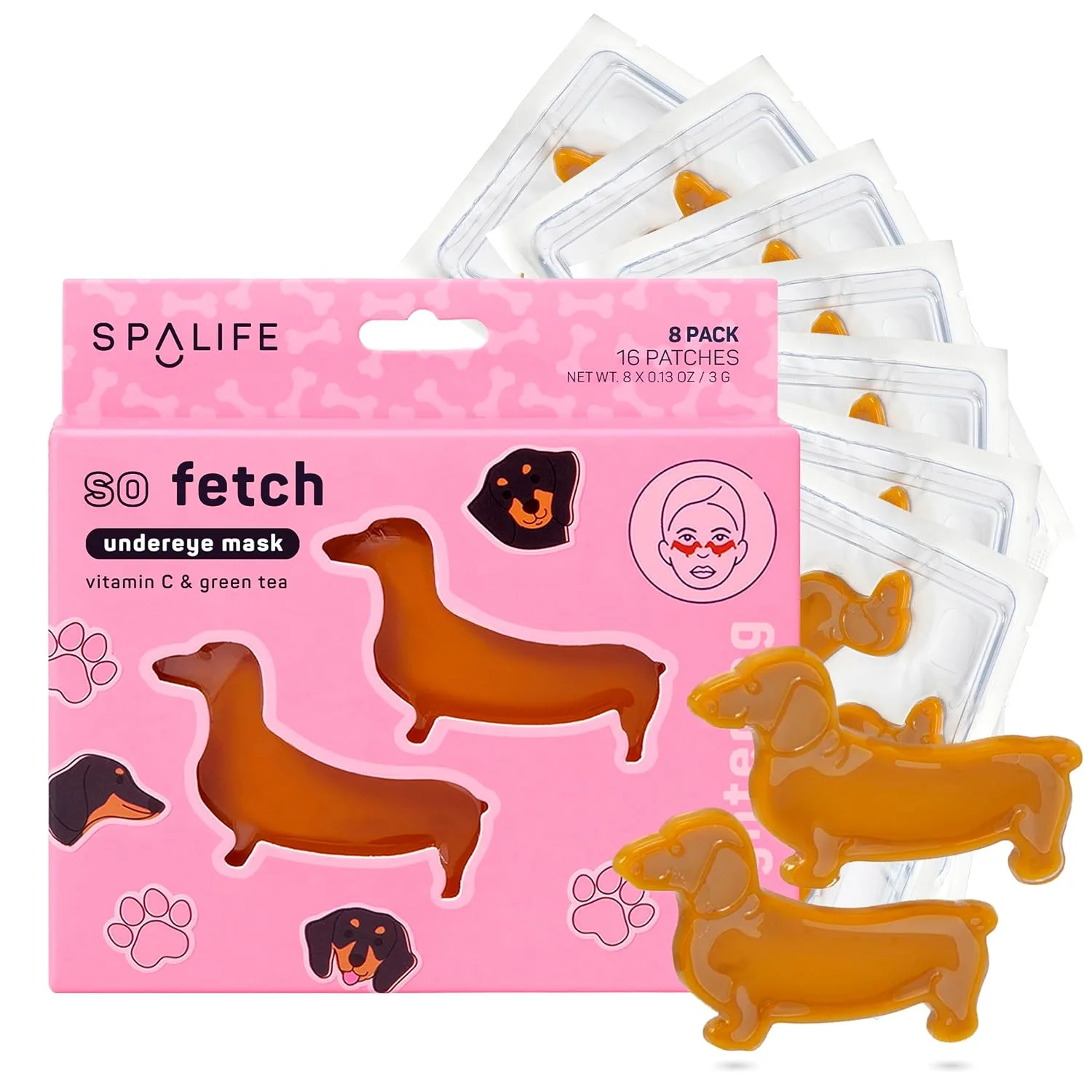 Parche Hidrogel Contorno de Ojos SpaLife So Fetch para Ojeras y Bolsas 8 Pares