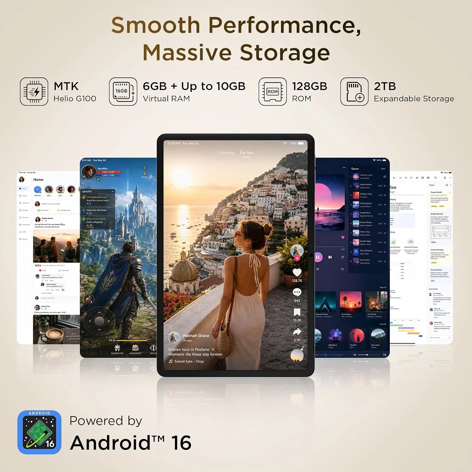 TCL TAB A1 NXTPAPER Android Tablet, 11" 2.1K 90Hz Display, 6+128GB