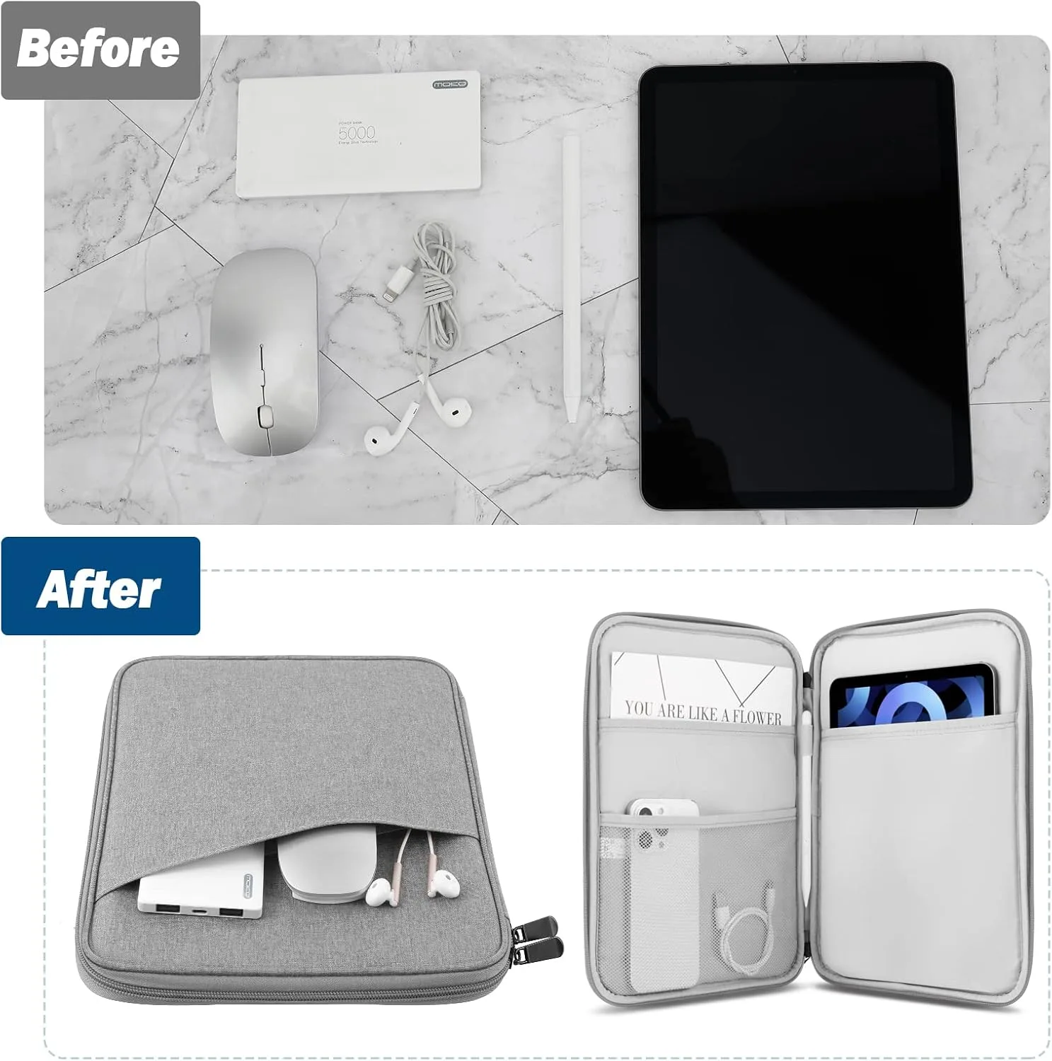 MoKo 9-11 Inch Tablet Sleeve Bag Carrying Case with Accessory Pocket