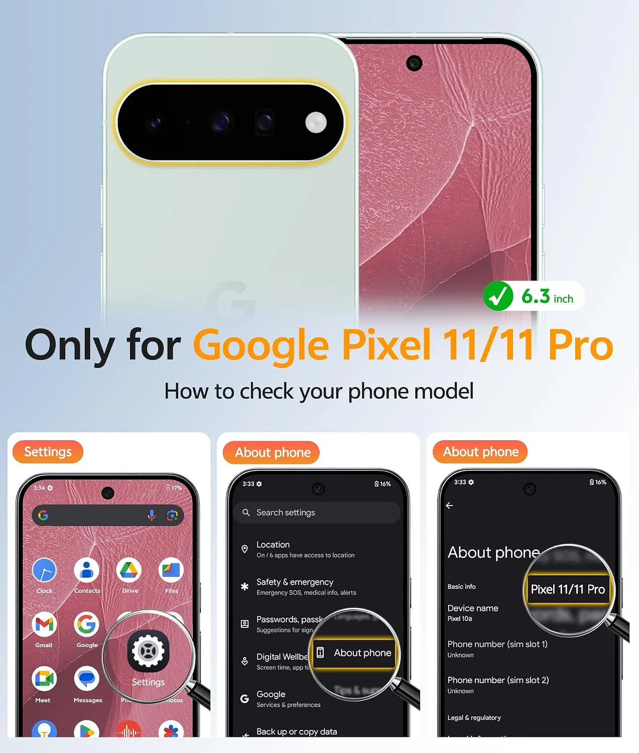 FNTCASE for Google Pixel 11 Pro Case / Pixel 11 Case, with Screen Protector
