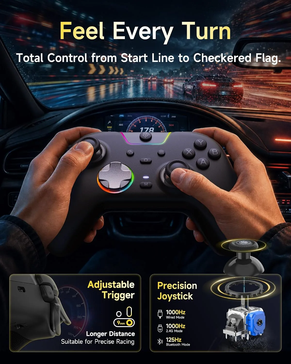 EasySMX X05Pro Wireless PC Gaming Controller with Smart Charging Dock