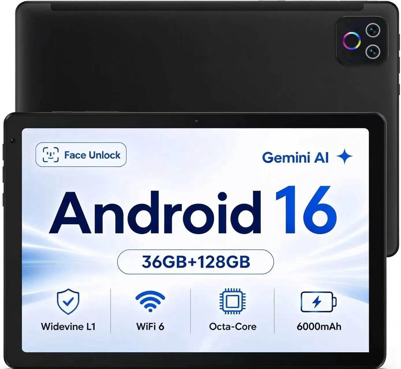Android Tablet 10.1 inch with Octa-Core Processor, 36GBRAM+128GB Storage