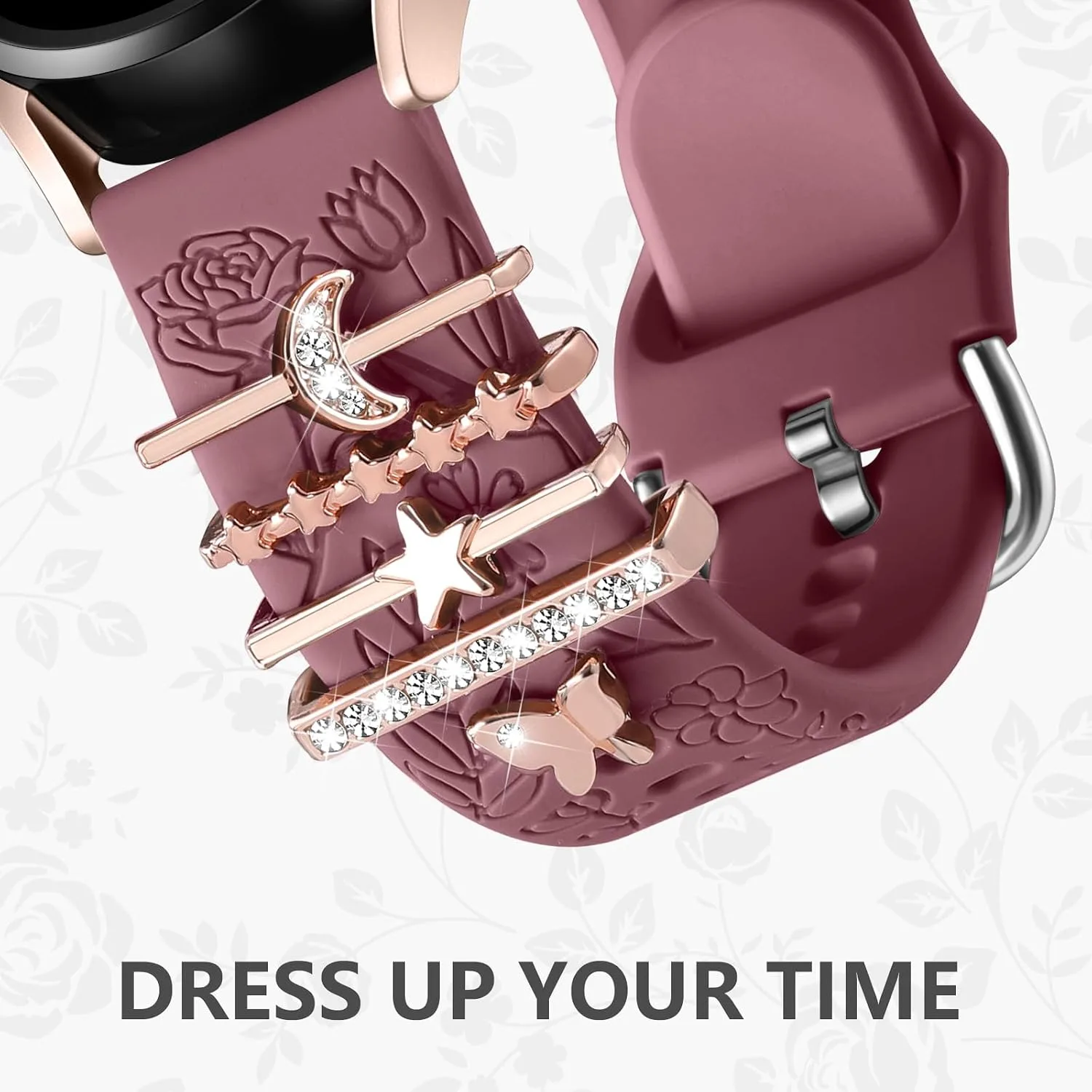 DaQin Flower Engraved Band Compatible with Samsung Galaxy Watch 7 Bands