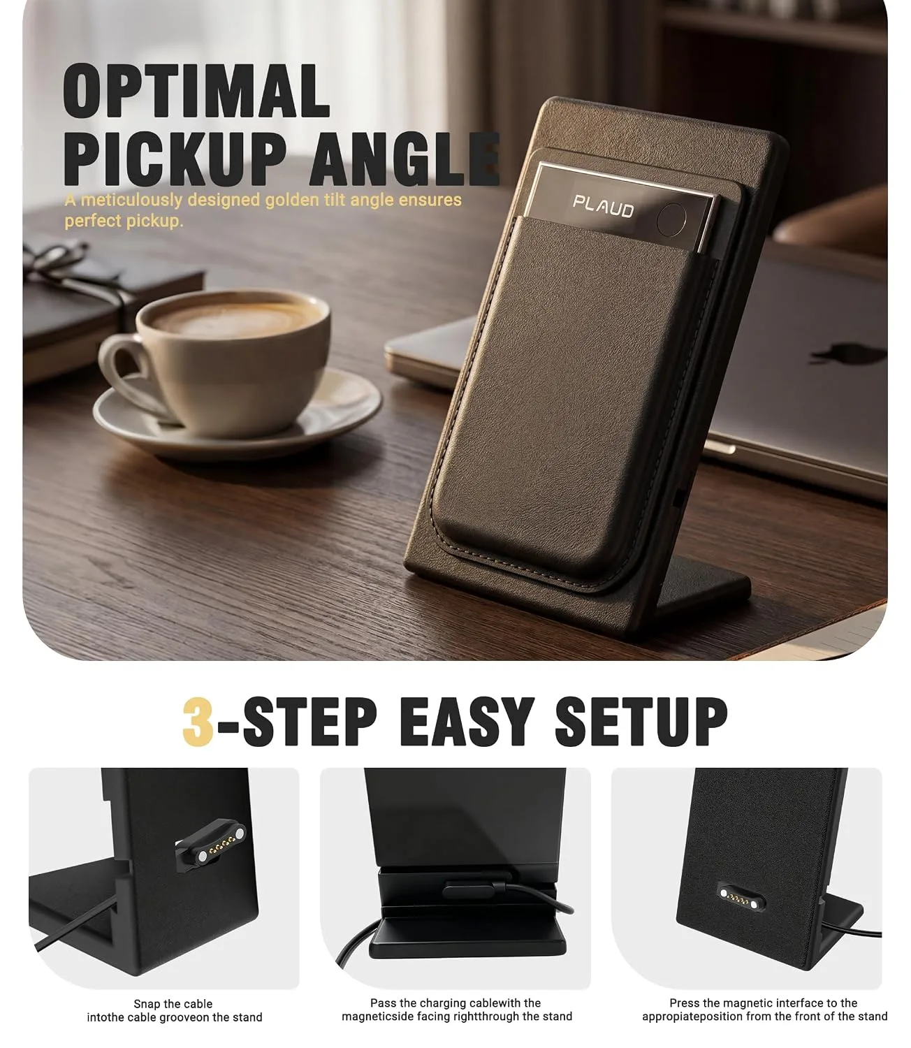 3D Printed Charging Stand Compatible with Plaud Note/Plaud Note Pro