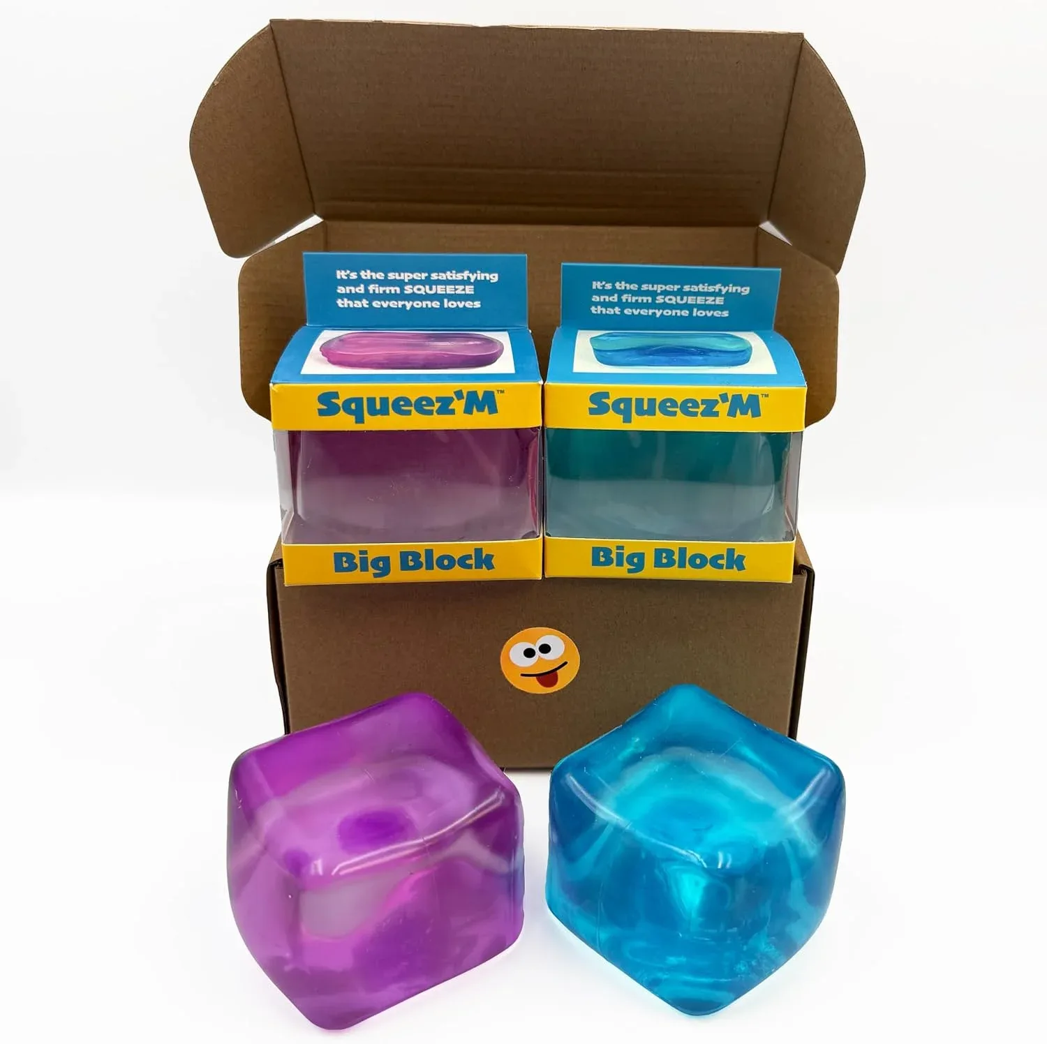 Original Big Block Premium Stress Cube 2 Pack, Squishy Fidget Toy, Adults