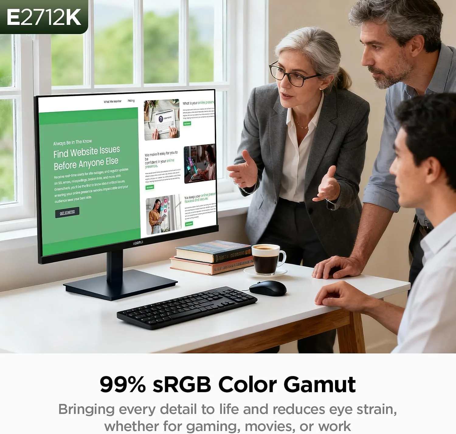 KOORUI 27 Inch Computer Monitor 144Hz FHD 1080p VA Display for Work & Play