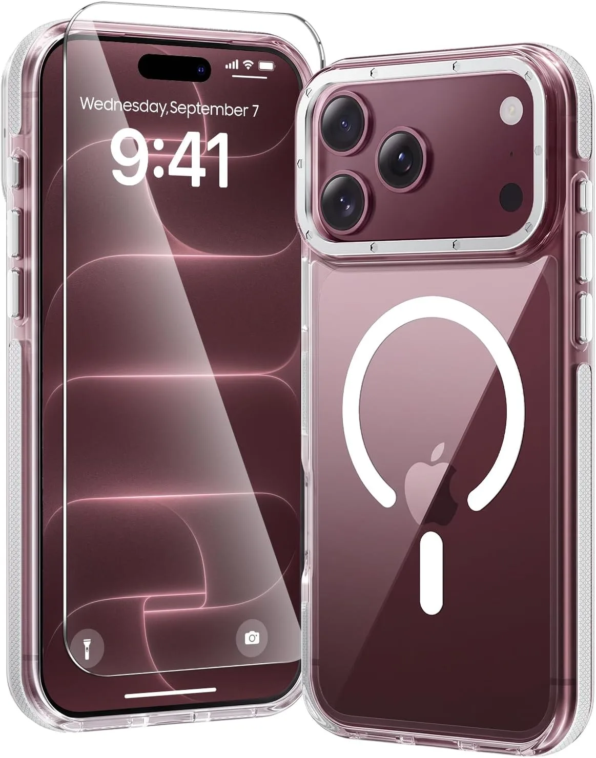 Funda para iPhone 18 Pro Toushion 3 en 1 transparente con protector de pantalla y lente