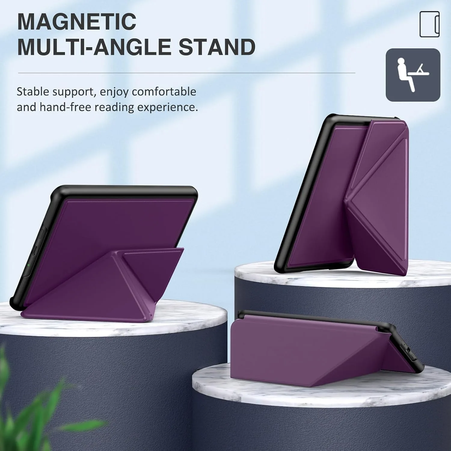 MoKo Case for 7" Kindle Paperwhite 12th Generation 2024, Lychee Deep Purple