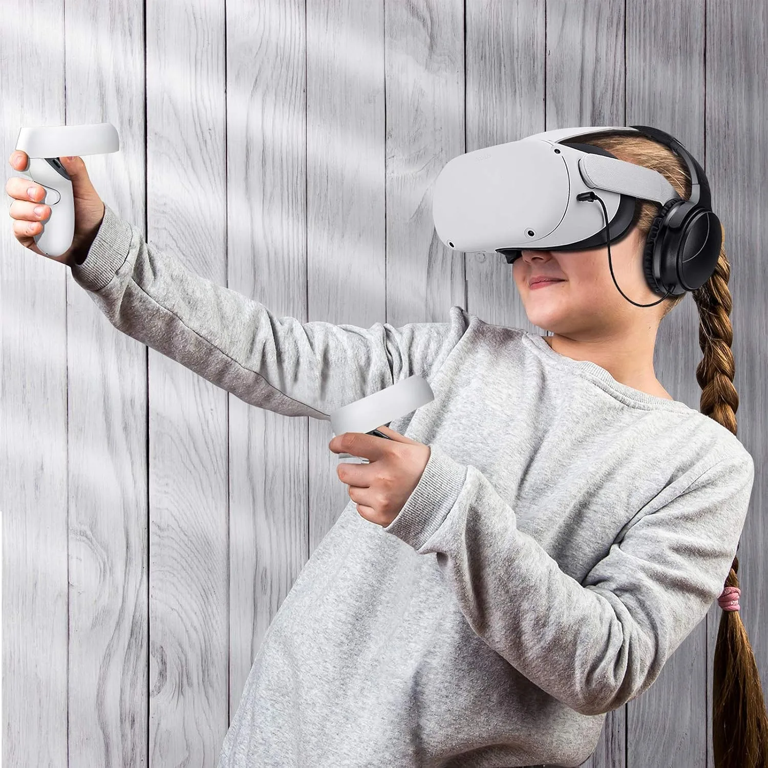 SARLAR VR Gaming Headphones for Quest 2/Quest 3 Increase VR Immersion, Custom Length Cable, Optimized Gaming Audio Driver, Memory Protein Ear Pads Noise Isolating and Other Accessories