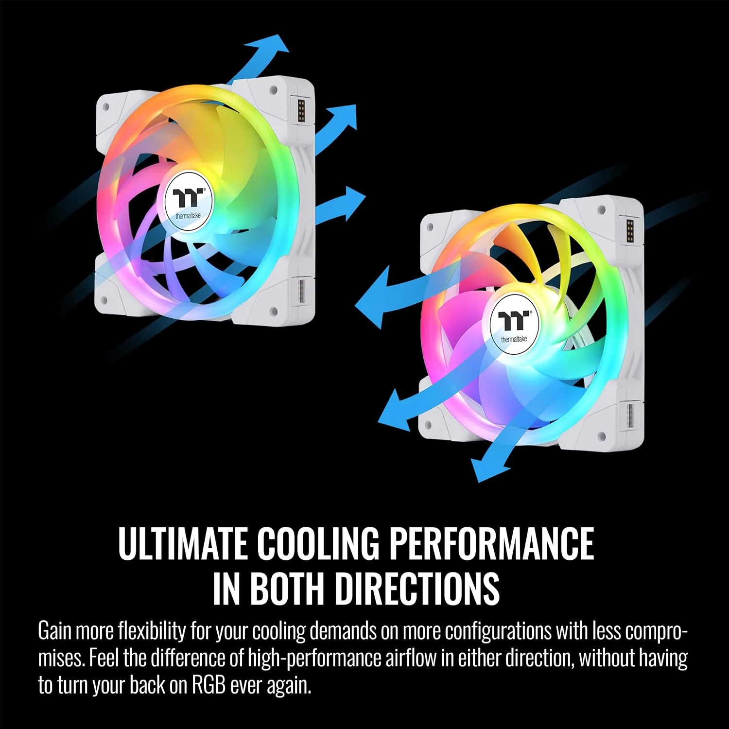 Thermaltake SWAFAN EX 12 ARGB PC Cooling Fan White, 3-Fan pcak, 500~2000 RPM, Magnetic Connection, Reversable Blades, sync with MB RGB Software, CL-F169-PL12SW-A