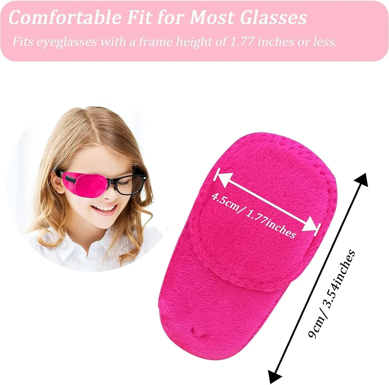 4 Pack Eye Patches for Kids, Medical Eye Patch Soft Eye Patch for Glasses Treating Lazy Eye Amblyopia Strabismus for Children, Pink