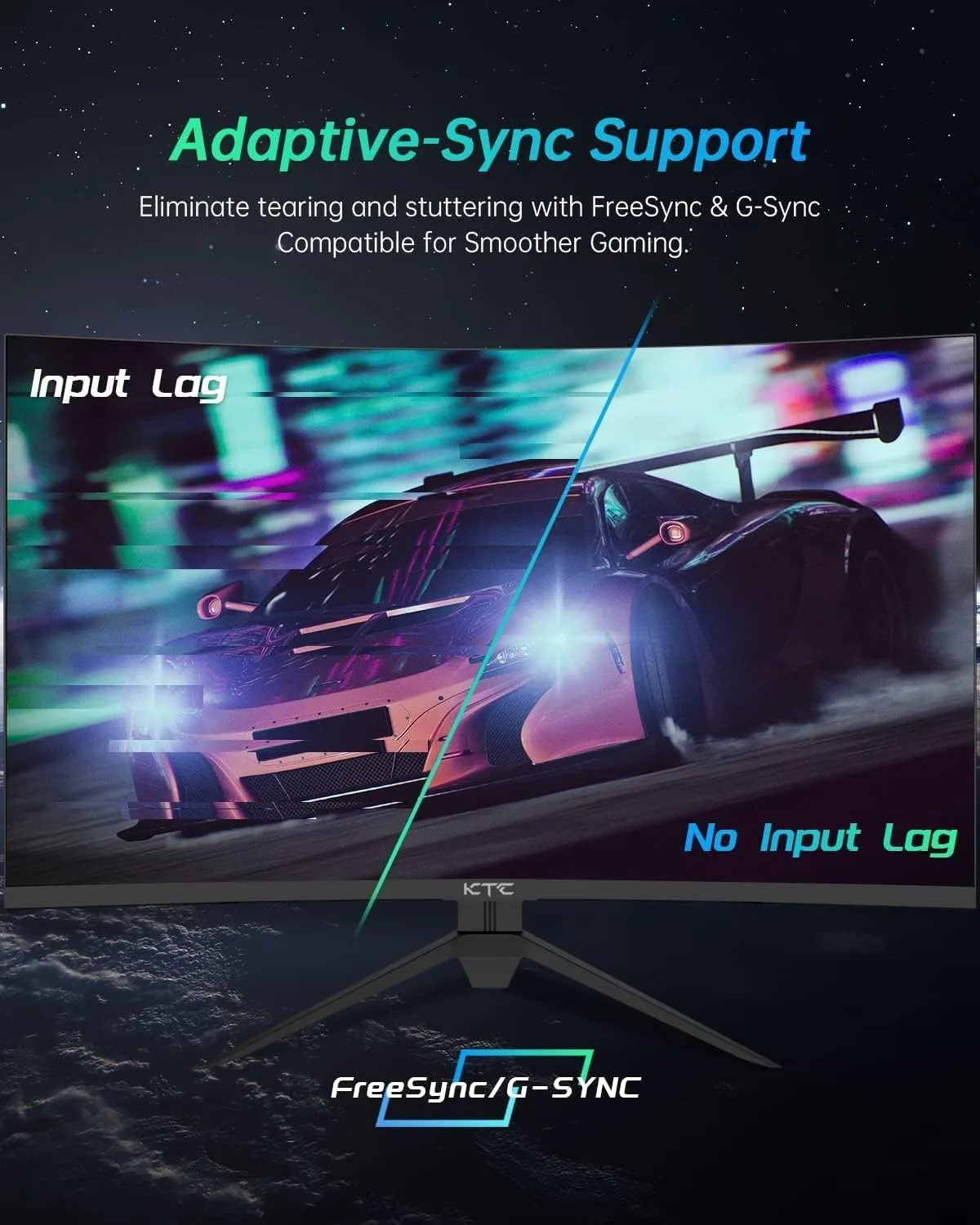 KTC 27 inch Gaming Monitor, 1440P Curved Monitor, 180Hz, 2K, 1500R, H27S17
