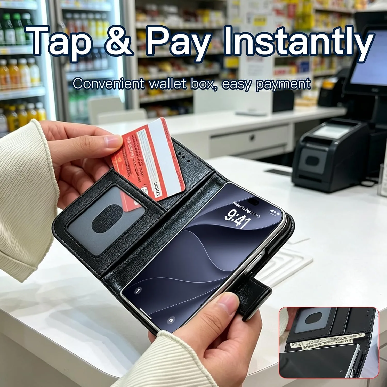 Wallet Phone Case Crafted for iPhone Duo Black
