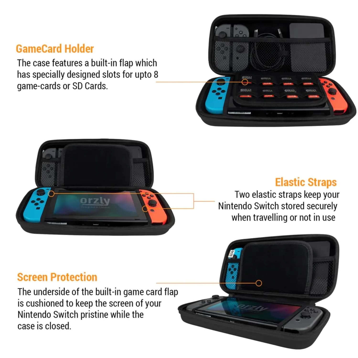 Orzly Carrying Case for Nintendo Switch 1 with Screen Padding (2017-2025)